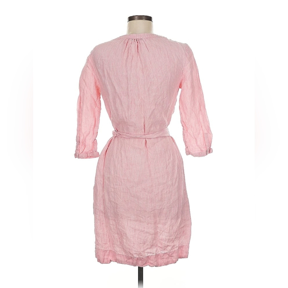 Boden UK 10R/US6R Pink Linen Dress w/Belt - Picture 2 of 2